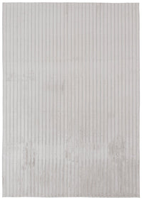  Carpette Channel en fausse fourrure gris clair avec revers en mousse à mémoire de forme - 7 pi x 10 pi