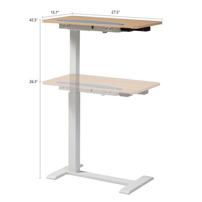 Bureau portatif Aaron de 26,77 po à hauteur réglable avec dessus relevable – chêne