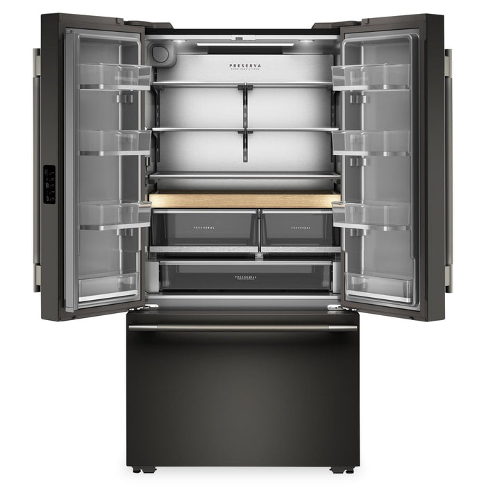 Réfrigérateur KitchenAid de 36 po et de 24 pi3 de profondeur comptoir à portes françaises - minerai noir - KRFC236SBE