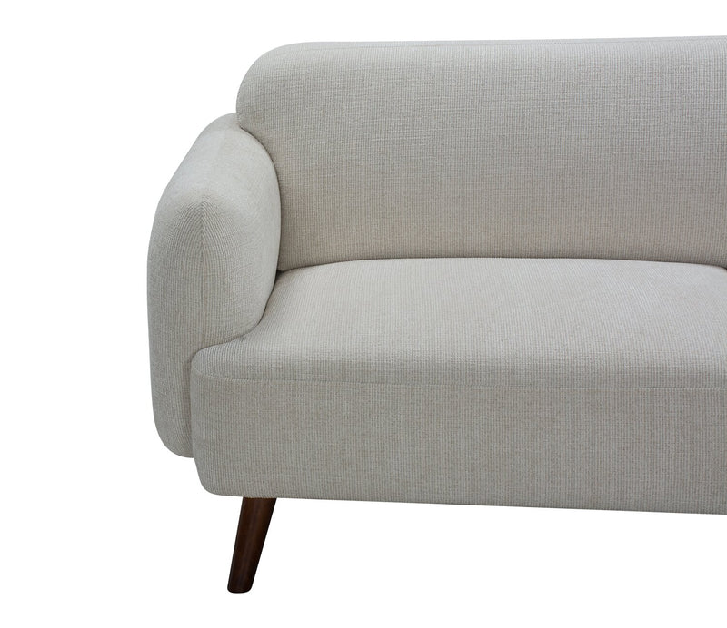 Sofa Sadie de 78,7 po en tissu avec pattes en hévéa - beige 