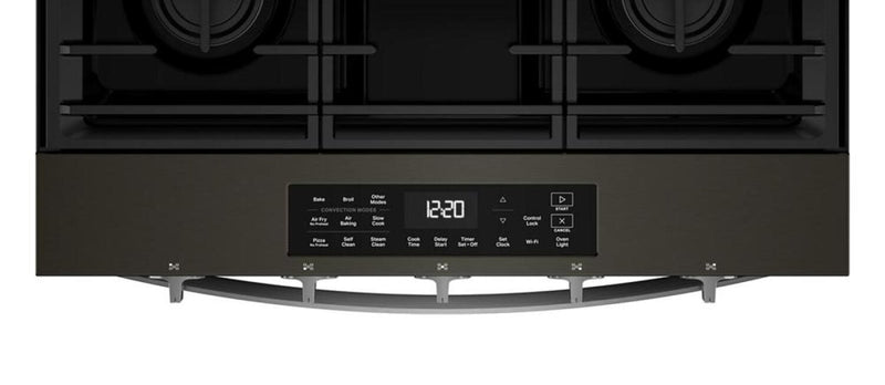 Cuisinière à gaz Whirlpool de 5 pi³ et de 30 po avec cuisson à air - noir sur acier inoxydable - WSGS5030SV