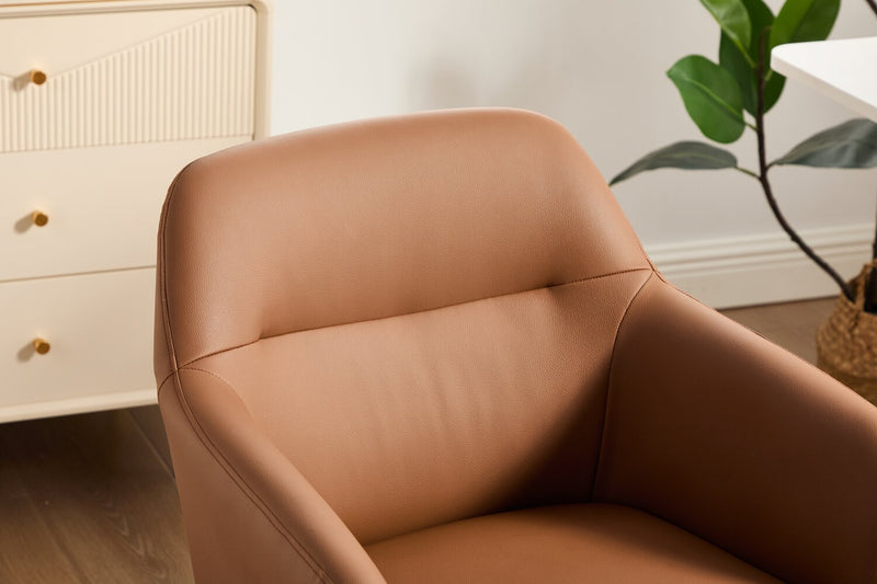 Chaise de bureau pivotante Stevie de 23 po d’apparence cuir à hauteur réglable - brun foncé