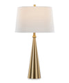 Lampe de table Alison de 30 po en métal avec lin blanc - doré