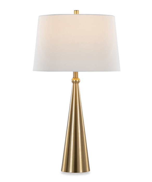 Lampe de table Alison de 30 po en métal avec lin blanc - doré