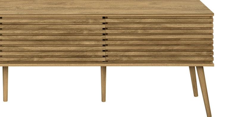 Meuble pour téléviseur rustique Gemma de 72 po avec rangement et système de gestion des câbles pour téléviseurs jusqu’à 80 po - brun