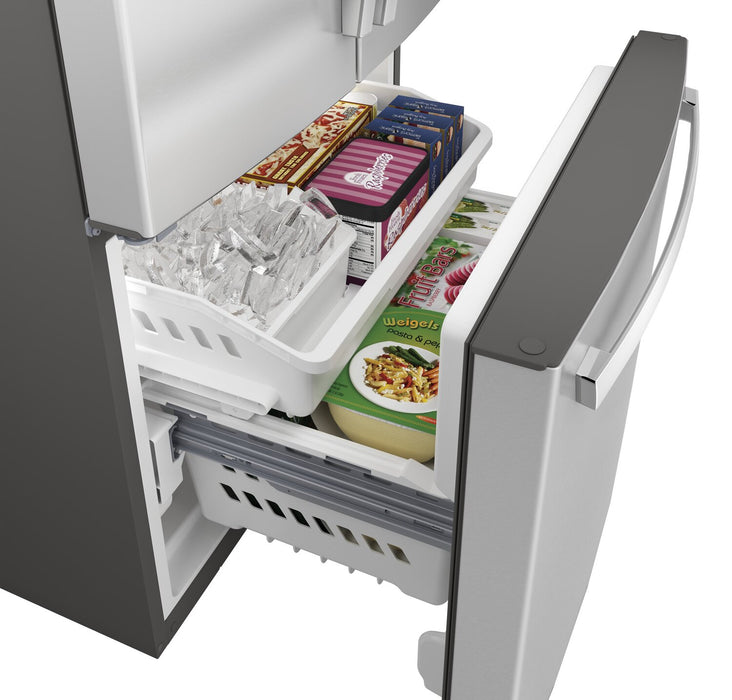 Réfrigérateur GE de 24,7 pi3 et de 33 po à portes françaises - acier inoxydable résistant aux traces de doigts - GNE25JYKFS