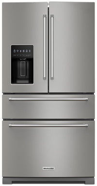 Réfrigérateur KitchenAid de 26,2 pi³ et de 36 po à portes françaises - acier inoxydable avec fini Pr…