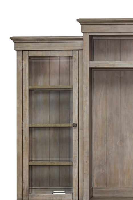 Meuble audio-vidéo rustique Baron 4 pièces de 114 po en pin avec rangement et système de gestion des câbles pour téléviseurs jusqu’à 70 po - gris tourterelle