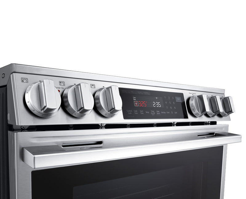 Cuisinière intelligente électrique LG de 6,3 pi³ avec friture à air - acier inoxydable résistant aux traces de doigts - LSEL6335XE 