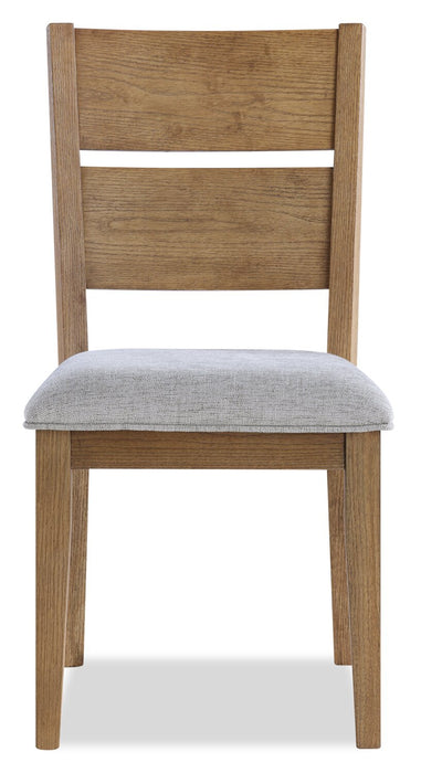 Ensemble de salle à manger Lotus 7 pièces en bois avec table de 82 po (L) et 6 chaises à dossier à lattes - naturel