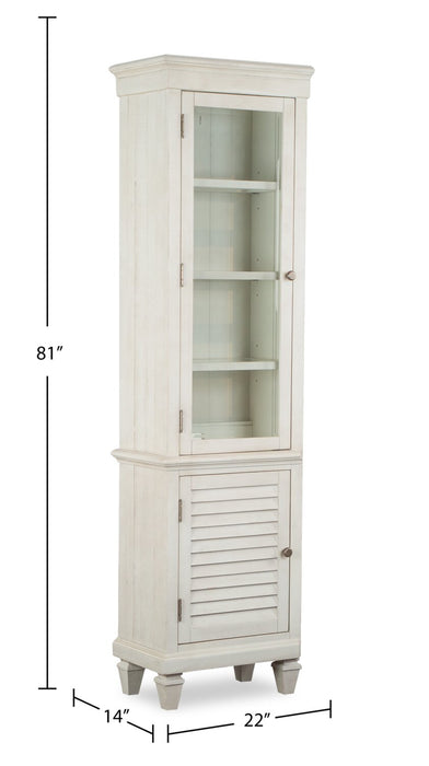 Section latérale rustique Baron de 22 po avec rangement et système de gestion des câbles - albâtre