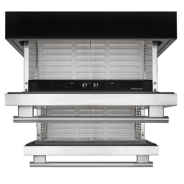 Réfrigérateur à deux tiroirs sous le comptoir KitchenAid de 24 po et 4,4 pi³ – acier inoxydable - prêt pour panneau personnalisable – KURT524SSB
