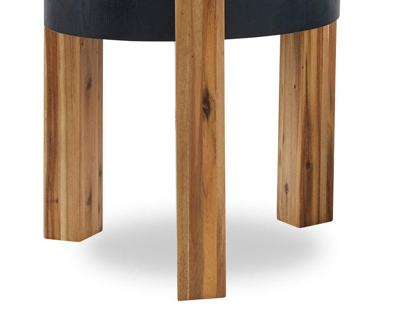 Ensemble de 2 tables rondes modernes Sutton de 42 po en bois massif, table à café et table de bout - noir