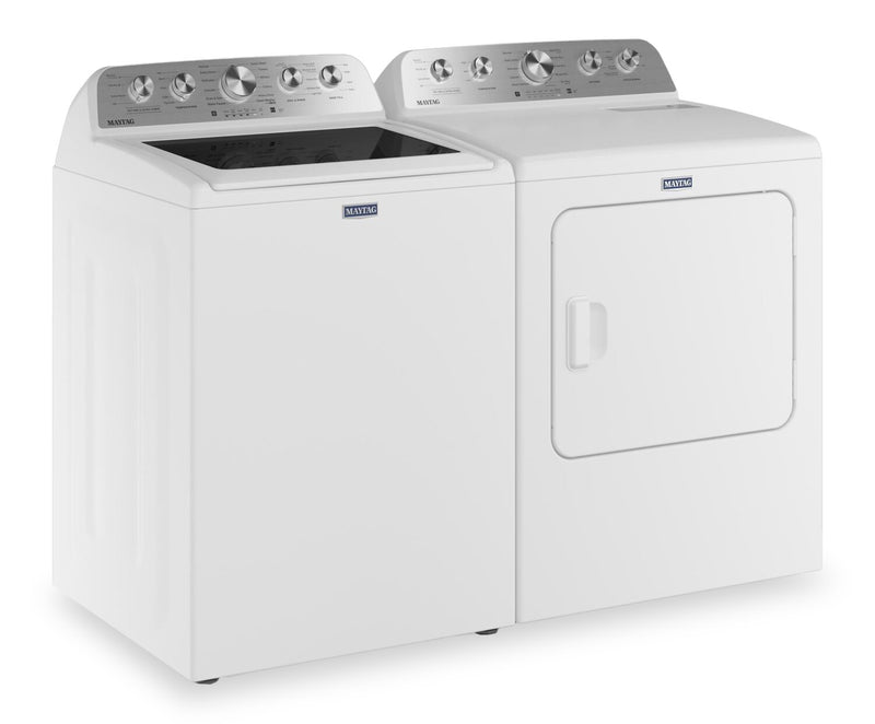 Laveuse à chargement par le haut 5,4 pi³ avec Animal Pet Pro et sécheuse à gaz 7,0 pi³ de Maytag - blanches 