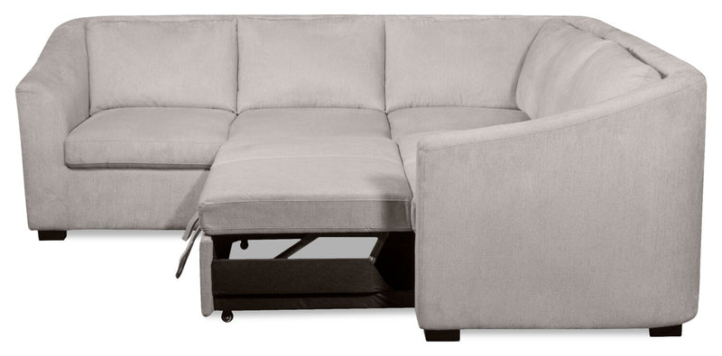 Sofa-lit sectionnel de droite Envy 2 pièces en tissu de chenille - gris brouillard