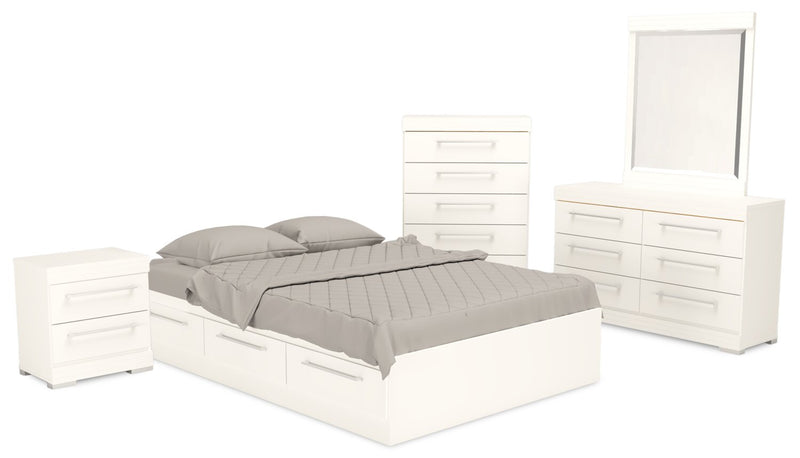 Lit matelot Riley avec 3 tiroirs de rangement pour enfants, fabriqué au Canada, blanc - format lit double