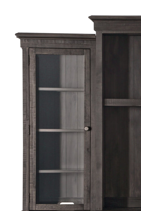 Meuble audio-vidéo rustique Baron 4 pièces de 114 po en pin avec rangement et système de gestion des câbles pour téléviseurs jusqu’à 70 po - anthracite vieilli