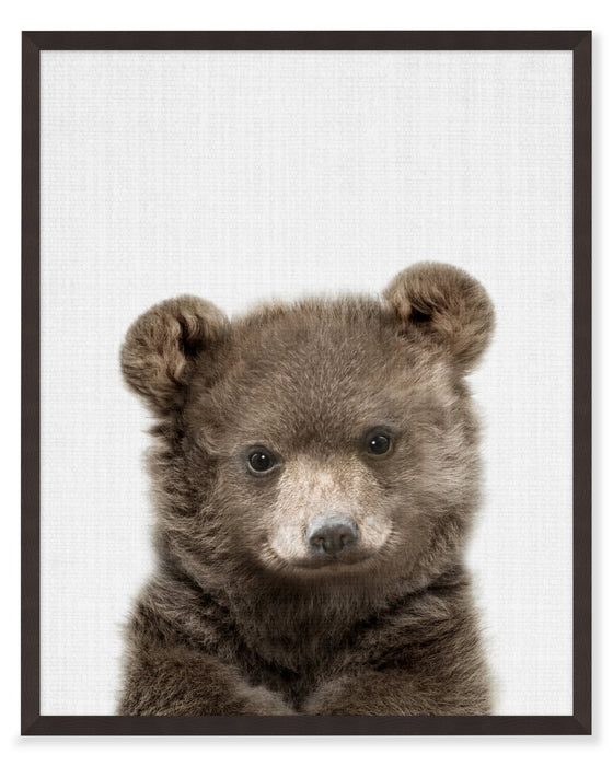 Œuvre d’art encadrée « Baby Bear » avec fini stuc - 17 po x 21 po