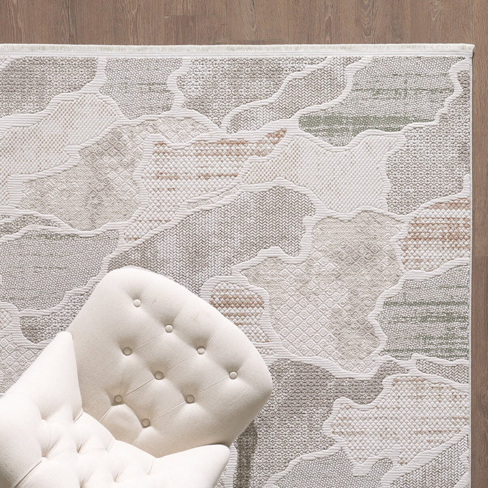 Carpette Cove multicolore à motif de vagues - 5 pi 3 po x 7 pi 7 po