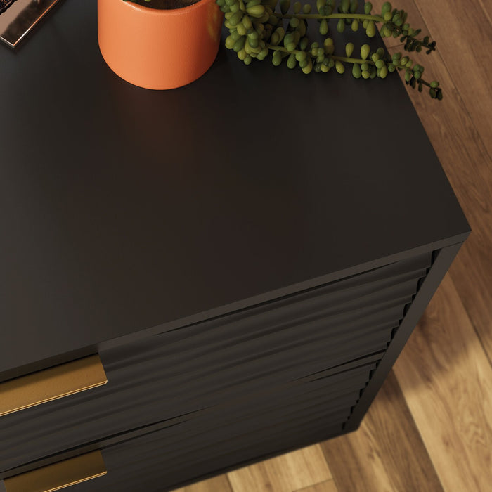 Moderne Reese de 24 po à 2 tiroirs - noir