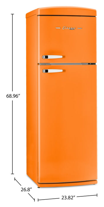 Réfrigérateur Classic Rétro d’Unique de 24 po et de 11 pi3 à congélateur supérieur - orange creamsicle - UNQ-310L O TM