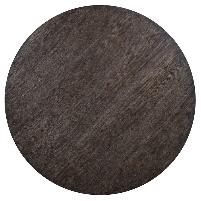 Table de salle à manger ronde Zelda de 52 po (L) avec base piédestal - brun espresso