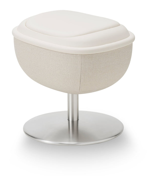 Fauteuil de massage inclinable LG de 29,6 po en tissu d’apparence cuir avec pouf assorti - beige