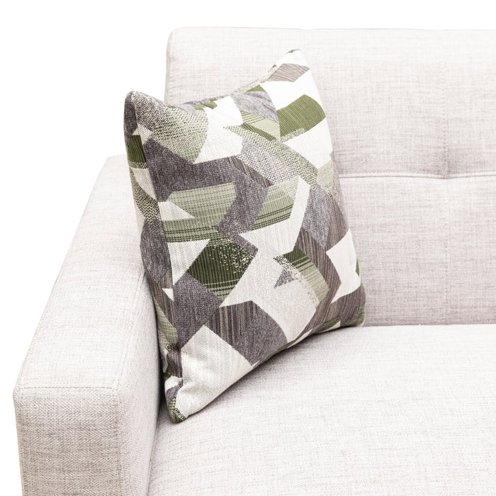 Sofa Freeman de Kort & Co. de 80 po de format condo en tissu d’apparence lin avec base et pattes en bois - blanc colombe