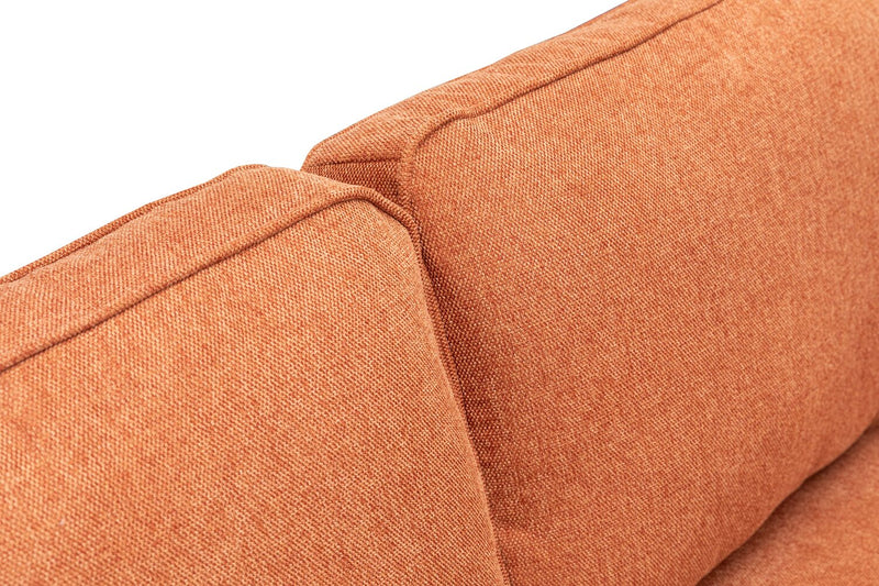 Sofa sectionnel Kassia de Kort & Co. 2 pièces en tissu d’apparence lin avec base et pattes en bois - orange