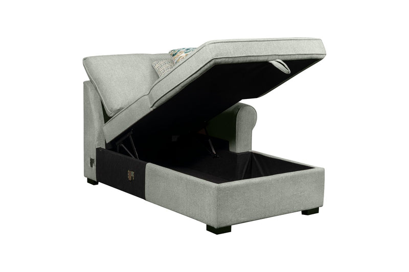 Sofa-lit sectionnel enveloppant de gauche Haven de Scott Living 3 pièces en tissu de chenille avec rangement - écume de mer 