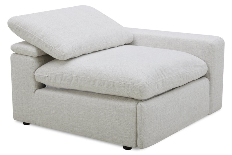 Sofa sectionnel à inclinaison électrique modulaire Sky 6 pièces en tissu avec console et coussins en duvet et plumes - blé Nathan