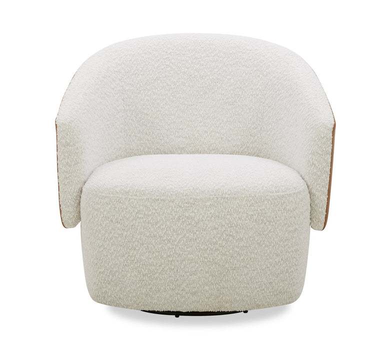 Fauteuil d’appoint pivotant Soho - neige azalée et brun clair Dakota