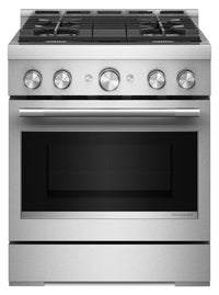  Cuisinière à gaz KitchenAid de 4,1 pi3 avec mode de friture à air sans préchauffage - acier inoxydable - KFGS930SSS