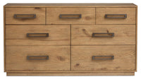  Commode Henri de Scott Living de 64 po (L) x 34 po (H) à 7 tiroirs en bois pour la chambre à coucher - brune