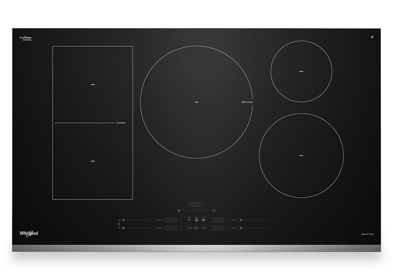 Surface de cuisson à induction Whirlpool de 36 po à 5 éléments - acier inoxydable - WCIT7536SS