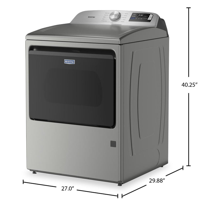 Sécheuse à gaz Maytag à chargement par le haut de 7,4 pi3 avec détection d’humidité avancée - argenté radieux - MGD6205RR