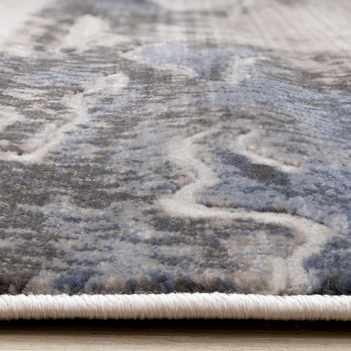 Carpette Linnie gris et bleu - 5 pi 3 po x 7 pi 7 po