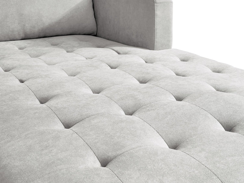 Sofa sectionnel de droite Metro 2 pièces en tissu avec fauteuil long et coussins de siège capitonnés - neutre