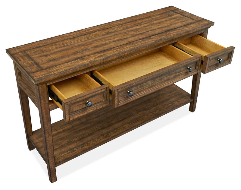 Table de salon traditionnelle Hanson de 50 po en pin - muscade grillée