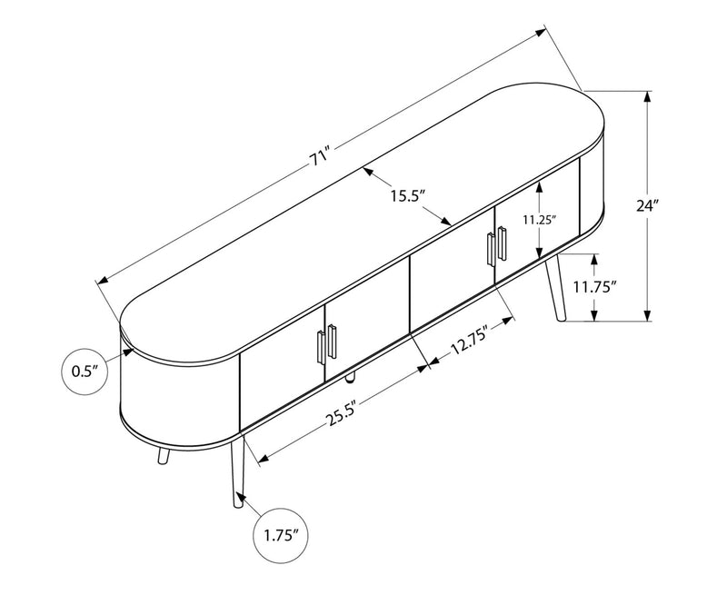 Meuble pour téléviseur rustique Elle de 72 po avec rangement et système de gestion des câbles pour téléviseurs jusqu’à 80 po - brun foncé et noir