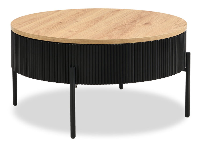 Table à café Trove de 29,72 po avec dessus coulissant et rangement - noir