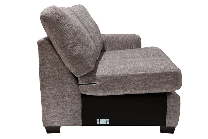 Sofa sectionnel de gauche Luxe 3 pièces fabriqué au Canada en tissu avec coussins amovibles - gris colombe Zaftig