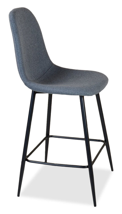 Tabouret Jax de hauteur comptoir de 26 po (H) en tissu de polyester et en métal - anthracite