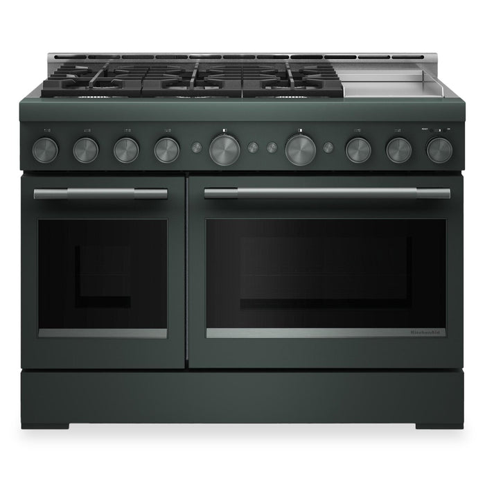 Cuisinière à gaz KitchenAid de 6,3 pi³ de style commercial à 6 brûleurs - genièvre - KFGD948SJP