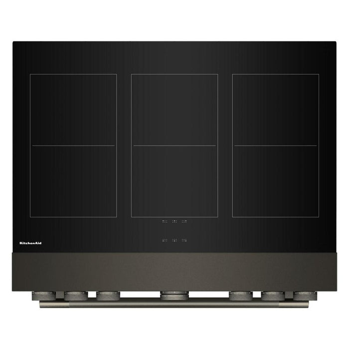 Cuisinière à induction KitchenAid de 5,1 pi3 et de 36 po avec friture à air sans préchauffage - minerai noir - KFIS936SBE 