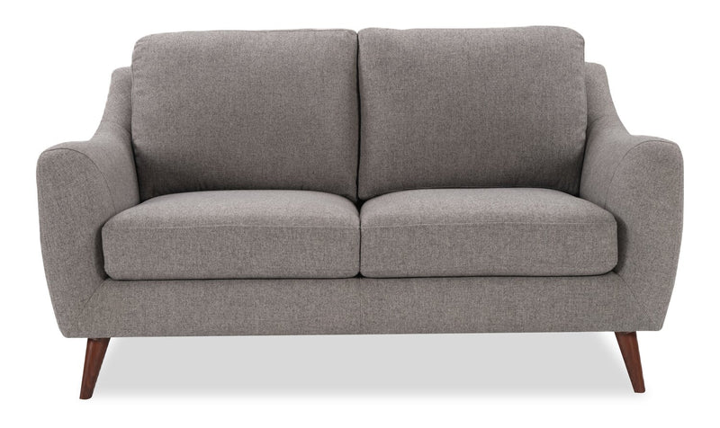 Causeuse Ivy de 59,5 po en tissu coussins de dossier amovibles - grise