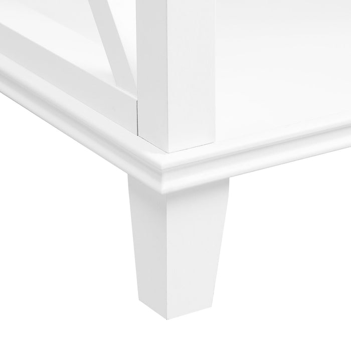 Table de nuit Elle de 18 po (l) x 25,75 po (H) à 1 tiroir - blanche