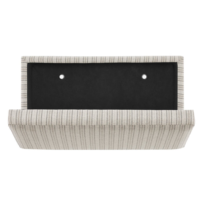 Pouf de rangement Calgary de 32 po en tissu - rayé gris