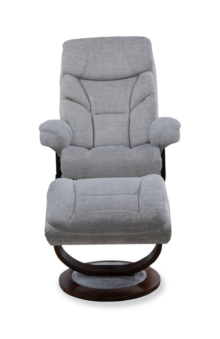 Fauteuil pivotant inclinable Easton antistress de 33,5 po en tissu de chenille avec repose-pieds - gris argenté