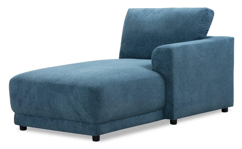 Fauteuil modulaire de droite Voyage en tissu avec coussins de dossier amovibles - bleu